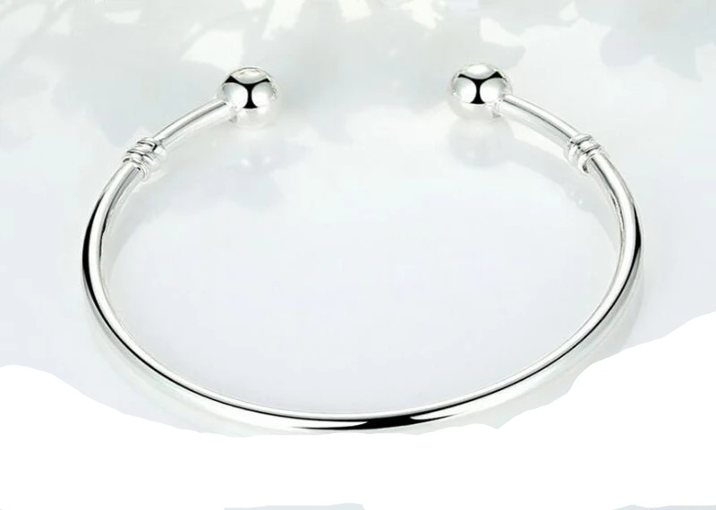 YANHUI 100% Genuine Tibetan Silver Bangle Bracelet Fit Original European Charms Beads Bracelet  Jewelry DIY Gift for Women