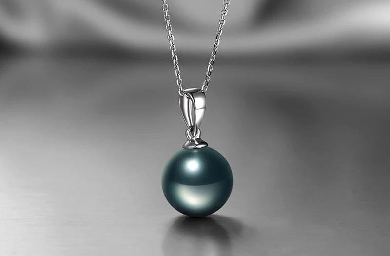 YANHUI Natural Freshwater Black Pearl Pendant Necklace Fashion  Silver Color Boho Statement Necklace Jewelry DN007