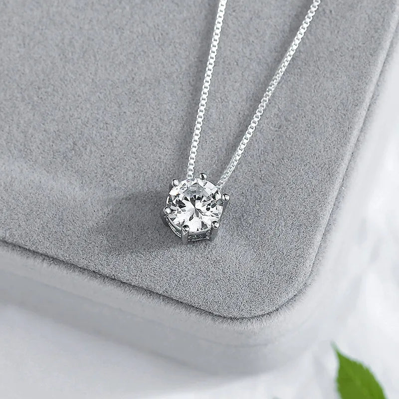 Real Tibetan Silver Necklace Women's Fashion Jewelry High Quality Crystal Zircon Round Retro Simple Pendant Necklace 40/45/50CM