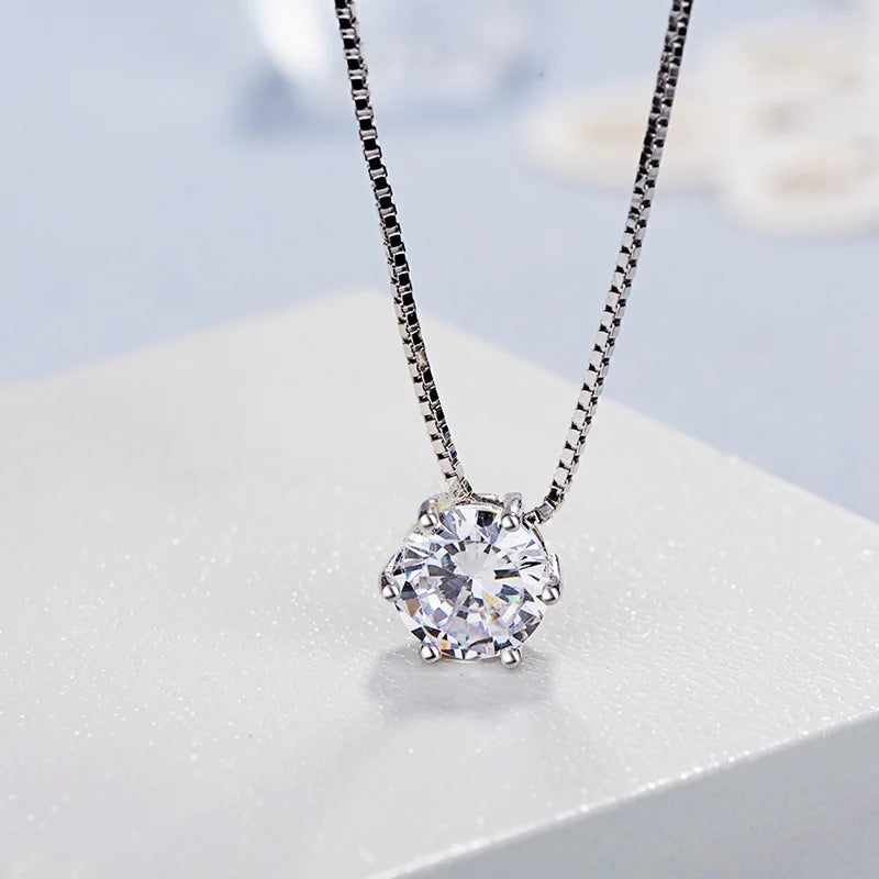 Real Tibetan Silver Necklace Women's Fashion Jewelry High Quality Crystal Zircon Round Retro Simple Pendant Necklace 40/45/50CM