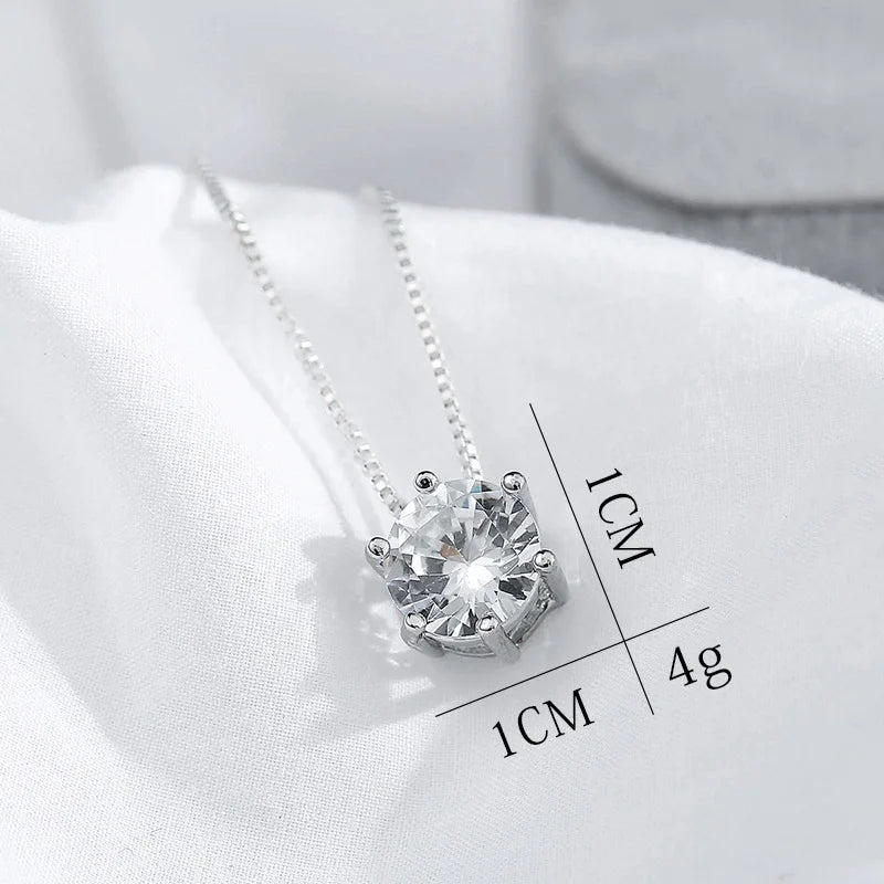 Real Tibetan Silver Necklace Women's Fashion Jewelry High Quality Crystal Zircon Round Retro Simple Pendant Necklace 40/45/50CM