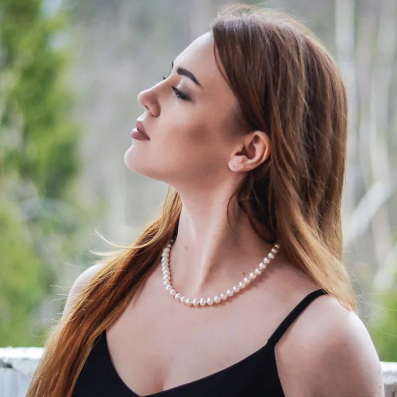 Elegant Big White Imitation Pearl Beads Choker Clavicle Chain Necklace for Women Wedding  Vintage Pearl Jewelry Collar 2023 New