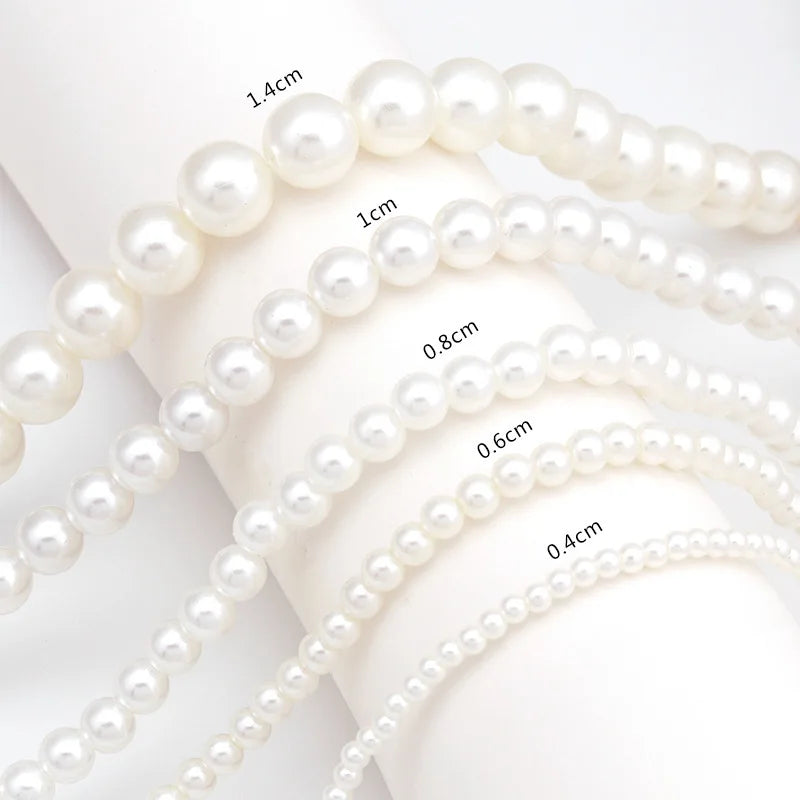 Elegant Big White Imitation Pearl Beads Choker Clavicle Chain Necklace for Women Wedding  Vintage Pearl Jewelry Collar 2023 New