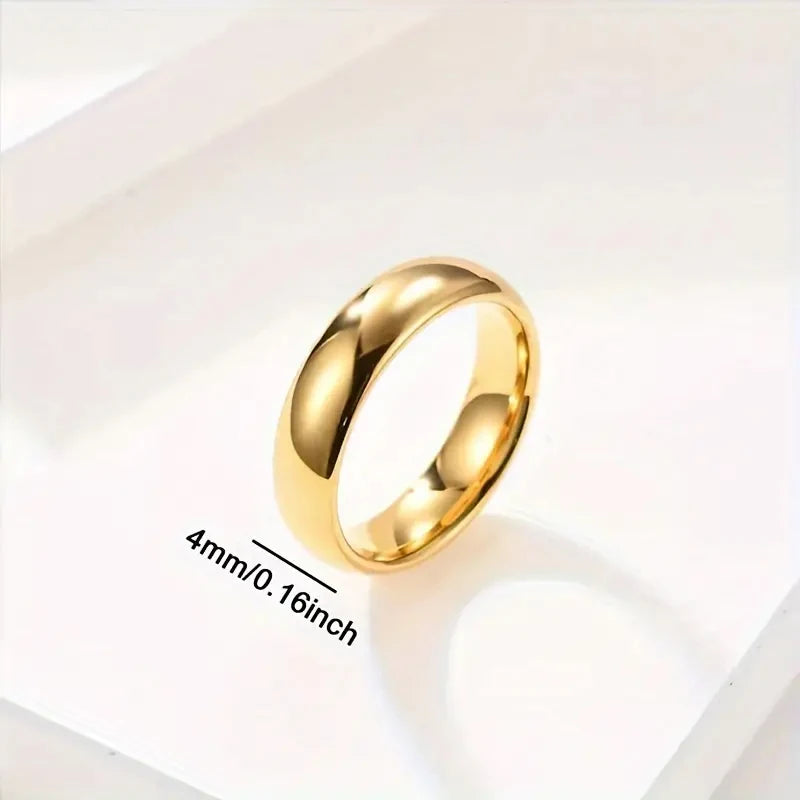 100% Original 18K Gold Plating Rings for Women Men Proposal Wedding Band Lover's Gift Jewelry