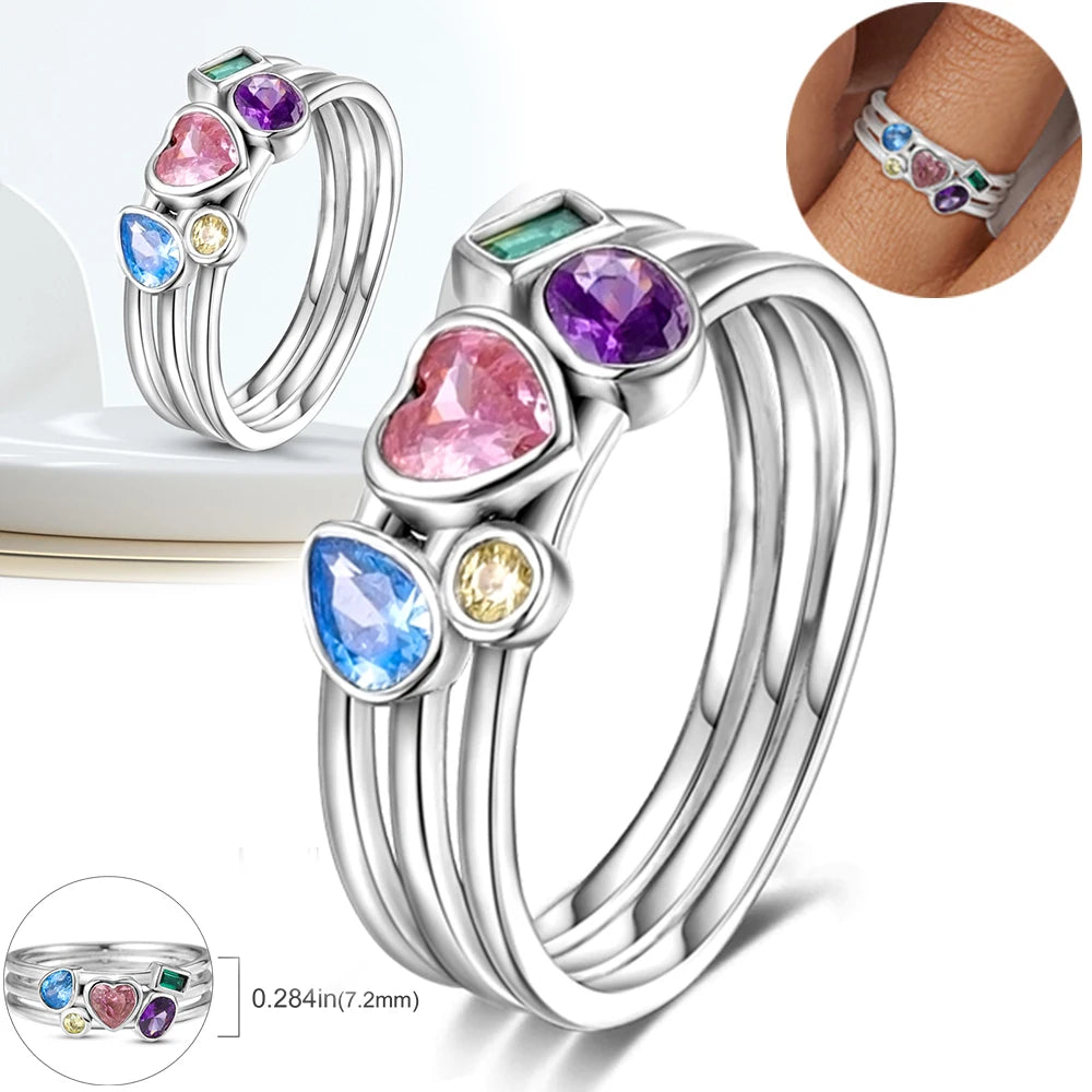 Silver 925 Rings Infinite Love Shine Colorful Star  Zircon Fashion Original Silver Colour Ring Fine Jewelry Gift for Women