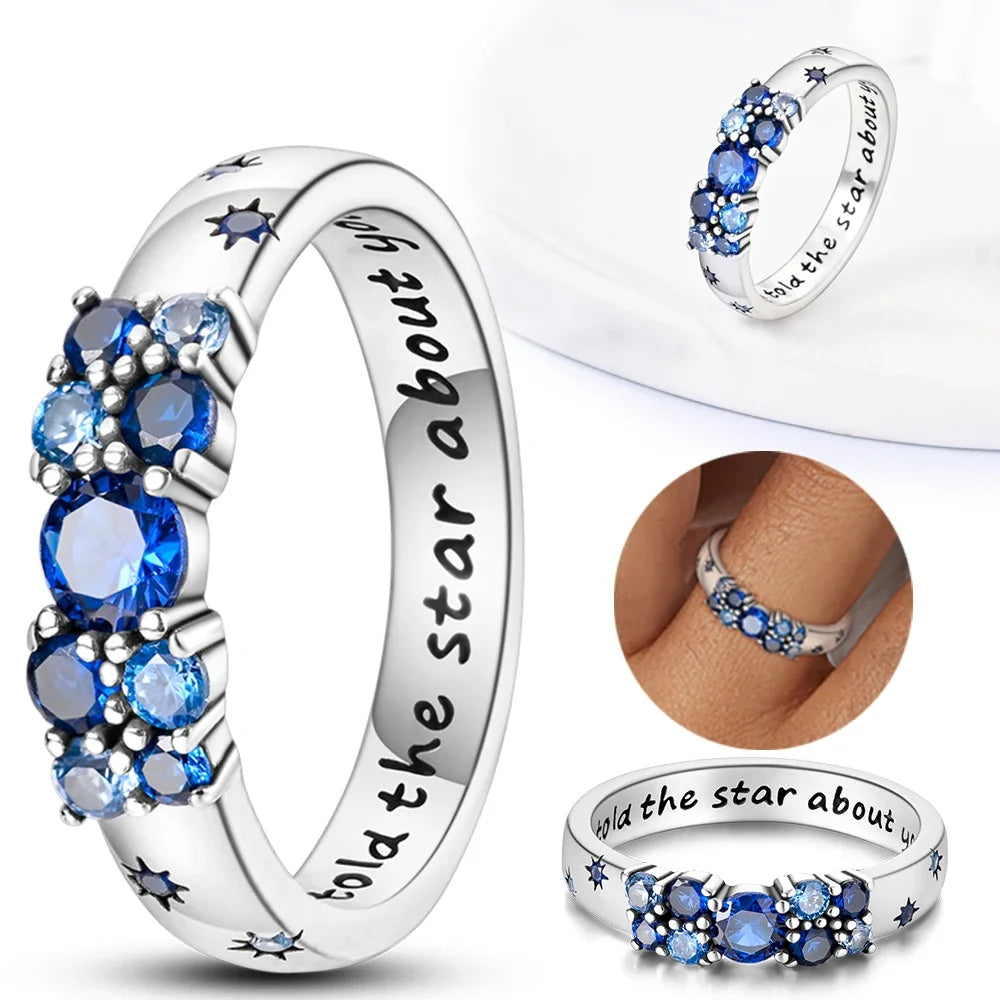 Silver 925 Rings Infinite Love Shine Colorful Star  Zircon Fashion Original Silver Colour Ring Fine Jewelry Gift for Women